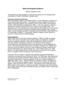 Pooideae / Aquatic ecology / Wetland / Phalaris / Restoration ecology / RCG / Society of Wetland Scientists / Washington State Department of Transportation / Environment / Biology / Ecology