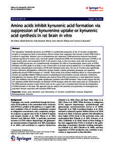 Amino acids inhibit kynurenic acid formation via suppression of kynurenine uptake or kynurenic acid synthesis in rat brain in vitro