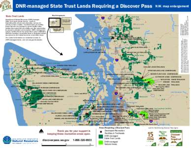 DNR-managed State Trust Lands Requiring a Discover Pass Department of Natural Resources (DNR)-managed State Trust Lands provide income—mostly to help build public schools and universities, and pay for services in many 