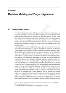 Chapter 1  RI Decision making context