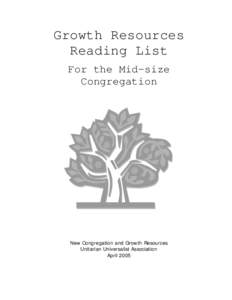 Growth Resources Reading List For the Mid-size Congregation  New Congregation and Growth Resources