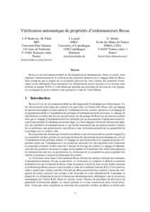 Vérification automatique de propriétés d’ordonnanceurs Bossa J.-P. Bodeveix, M. Filali IRIT Université Paul Sabatier 118 route de Narbonne FToulouse cedex