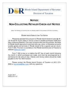 Microsoft Word - NoticeNoncollecting Retailer Checkout Notice