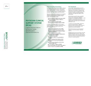 PCSS Brochure (Green) ASAM buprenorphine mentoring program