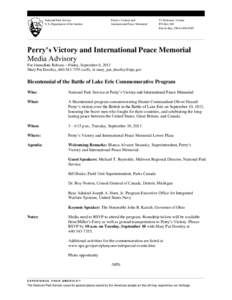 Oliver Hazard Perry / Perry family / Battle of Lake Erie / Lake Erie / Put-in-Bay /  Ohio / Erie /  Pennsylvania / Erie / John Kasich / National Park Service / United States Navy / Ethics / United States