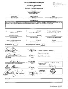 Gity of Fayetteville Staff Review Form  A. 4 State and Federal Law Enforcement Forfeiture Revenue Page 1 of 4