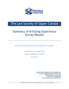 Summary of Articling Experience Survey Results