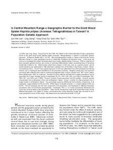 Zoological Studies 43(1): [removed]Is Central Mountain Range a Geographic Barrier to the Giant Wood