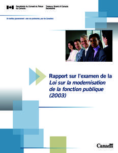 Rapport sur l’examen de la Loi sur la modernisation de la fonction publique (2003)