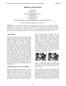 21st Behavior Representation in Modeling & Simulation (BRIMS) ConferenceAmelia Island, FL  12-BRIMS-025 Building a Seeing Machine Yunfeng Li