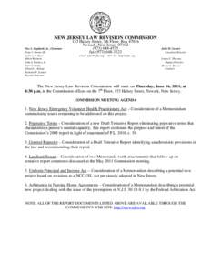 NEW JERSEY LAW REVISION COMMISSION Vito A. Gagliardi, Jr., Chairman Peter J. Barnes III Andrew O. Bunn Albert Burstein John J. Farmer, Jr.