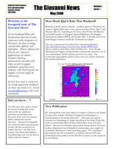 Goddard Earth Sciences Data and Information Services Center (GES DISC)  The Giovanni News