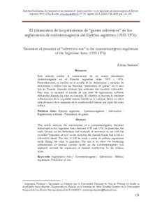 Esteban Pontoriero, El tratamiento de los prisioneros de “guerra subversiva” en los reglamentos de contrainsurgencia del Ejército argentino), Revista www.izquierdas.cl, N° 19, Agosto 2014, ISSN