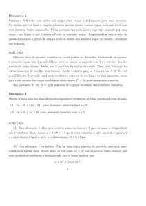 Discursiva 1 Cristina e Pedro v˜ao com outros seis amigos, trˆes mo¸cas e trˆes rapazes, para uma excurs˜ao. No ˆonibus que vai fazer a viagem sobraram apenas quatro bancos vagos, cada um deles com dois assentos, t