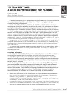 Individualized Education Program / Interim alternative educational setting / Extended School Year / School psychology / Resource room / Individuals with Disabilities Education Act / Post Secondary Transition For High School Students with Disabilities / Special education / Education / Education in the United States