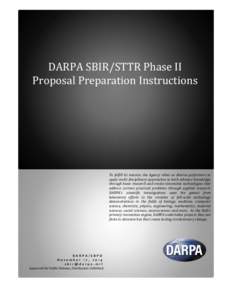 DARPA SBIR/STTR Phase II      Proposal Preparation Instructions