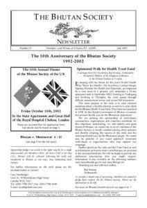 THE BHUTAN SOCIETY NEWSLETTER Number 23