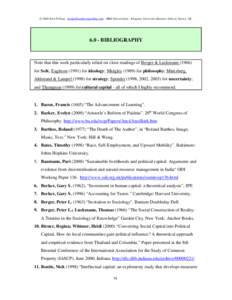 © 2004 Nick Pelling -  - MBA Dissertation - Kingston University Business School, Surrey, UKBIBLIOGRAPHY Note that this work particularly relied on close readings of Berger & Luckmann (