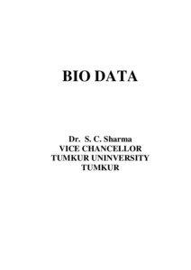 BIO DATA  Dr. S. C. Sharma