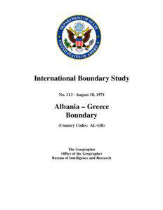 IBS No[removed]Albania (AL) & Greece (GR) 1971