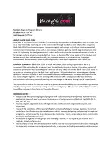 Black Girls Code / Computer science education / Diversity in computing / Competence