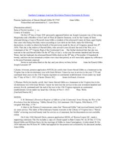 Southern Campaign American Revolution Pension Statements & Rosters Pension Application of Harod (Herod) Gibbs W17947 Transcribed and annotated by C. Leon Harris. Anna Gibbs