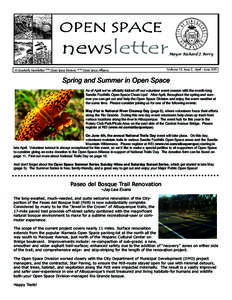 OPEN SPACE  newsletter A Quarterly Newsletter of the Open Space Division and the Open Space Alliance  Mayor Richard J. Berry