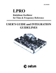 LPRO Rubidum Oscillator S/O/102502D LPRO Rubidium Oscillator for Time & Frequency Reference