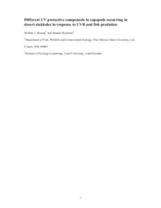 Mycosporine-like amino acids (MAAs) and carotenoids as complementary or additive substances in zooplankton