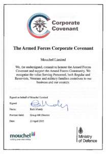 Mouchel Limited Corporate Covenant pledge