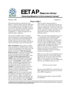 EETAP  Resource Library “Advancing Education & Environmental Literacy” February 1999