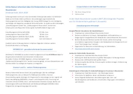 Ulrike Rodust informiert über EU-Fördermittel in der Stadt Neumünster Elly-Heuss-Knapp-Schule Holstenschule