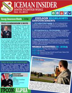 ICEMAN INSIDER 354TH FIGHTER WING Oct. 10, 2013 EIELSON HIGHLIGHTS