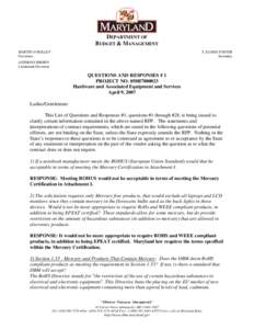 Environment / Request for proposal / Restriction of Hazardous Substances Directive / Contract / Warranty / DBm / Contract law / Law / Business