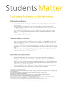 California Schools by the Numbers California School System1 • •  •