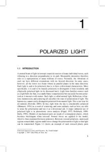 1 POLARIZED LIGHT 1.1  INTRODUCTION