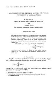 AN ANALOGUE OF THE ERDOS-KAC THEOREM FOR FOURIER COEFFICIENTS OF MODULAR FORMS