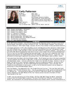 FACT SHEET  Carly Patterson