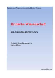 ©2012 Dr. habil. Heike Diefenbach & Michael Klein http://sciencefiles.org Zitate und auszugsweise Verwendung von Teilen dieses Buches sind nur unter Angabe der Quelle erlaubt. Der Werk einschließlich aller seiner Teil