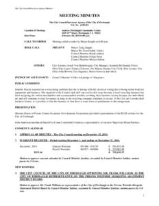 The City Council/Successor Agency Minutes  MEETING MINUTES The City Council/Successor Agency of the City of Firebaugh Vol. NoLocation of Meeting: