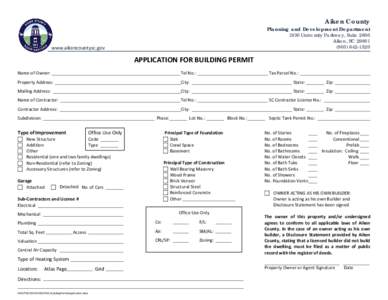 Application for Building Permit