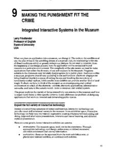 CRIME Integrated Interactive Systems in the Museum Larry Friedlander Professor of English Stanford University USA