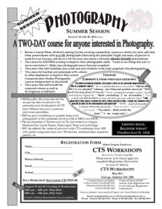 Microsoft Word - Photography Registration August 19 and 20, 2014