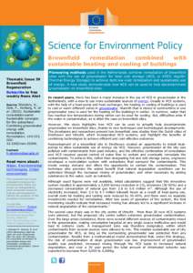 Brownfield remediation combined with sustainable heating and cooling of buildings Thematic Issue 39