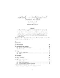 asypictureB — user-friendly integration of Asymptote into LATEX∗ Charles Staats III† Released[removed]Abstract