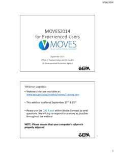 MOVES2014 for Experienced Users - Webinar Presentation (September 2014)