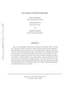 DYNAMICS OF THE KUIPER BELT  arXiv:astro-ph/9901155v2 14 Jan 1999