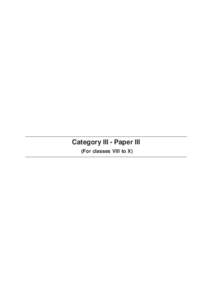 Category III - Paper III (For classes VIII to X) K-TET[removed]Category - III