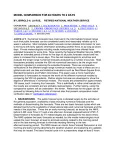Statistics / Weather forecasting / National Weather Service / Meteorology / Forecasting / Navy Operational Global Atmospheric Prediction System / Quantitative precipitation forecast / Global Forecast System / Weather prediction / Prediction / Physical geography