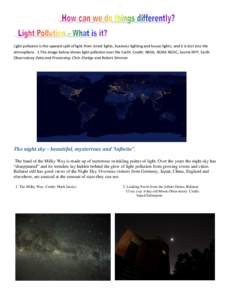 Space / Light pollution / Amateur astronomy / Bortle Dark-Sky Scale / Scales / Naked eye / Milky Way / Limiting magnitude / Night sky / Observational astronomy / Astronomy / Light sources